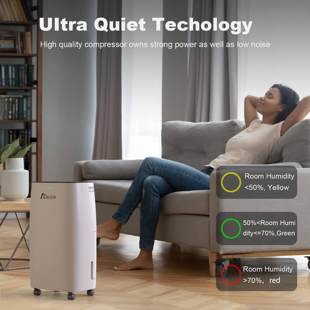 32-Pint Dehumidifier for Basement and Large Room - 2000 Sq. Ft, Quiet Dehumidifier for Large Capacity Room Home Bathroom Basements - Auto Continuous Drain Remove Moisture with Child Lock
