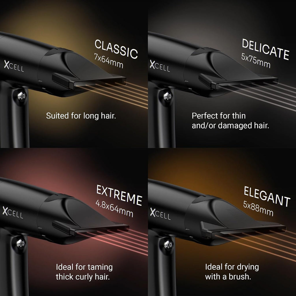 GAMMA+ XCell Professional Ultra-Lightweight Hair Dryer Digital Motor Ionic Technology Whisper Quiet 12 Heat/Speeds