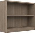 Bush Home Small 2 Shelf Bookcase, 2 Tier Bookshelf Storage Cabinet with Adjustable Shelf for Living Room, Bedroom or Home Office, Universal Collection, Ash Gray