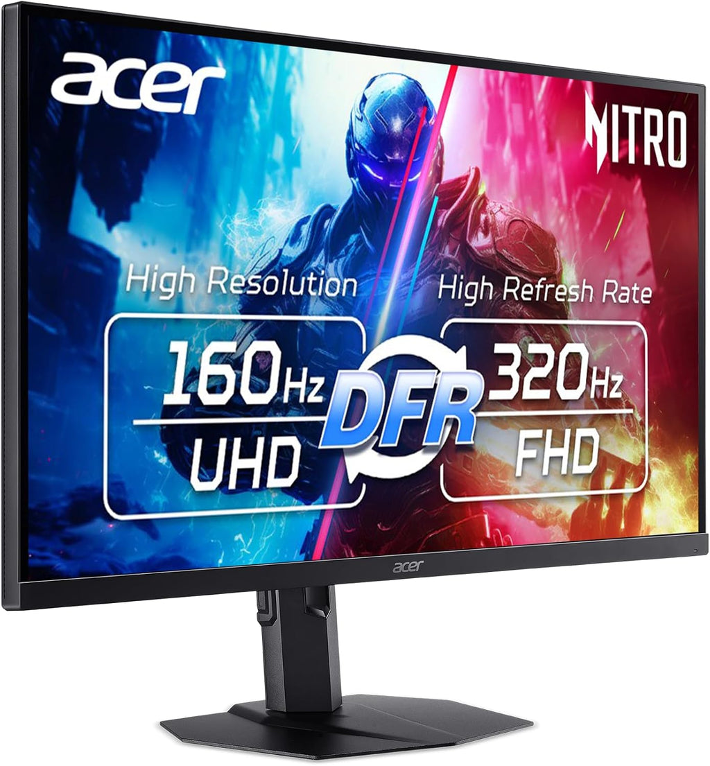 Acer Nitro 27' 4K UHD 3840 x 2160 Gaming IPS MiniLED Monitor | AMD FreeSync Premium | 160Hz Refresh Rate to FHD 320Hz (DFR) | Up to 0.5ms | 1 x Display Port 1.4 & 2 x HDMI 2.1 Ports | XV275K V3biipprx