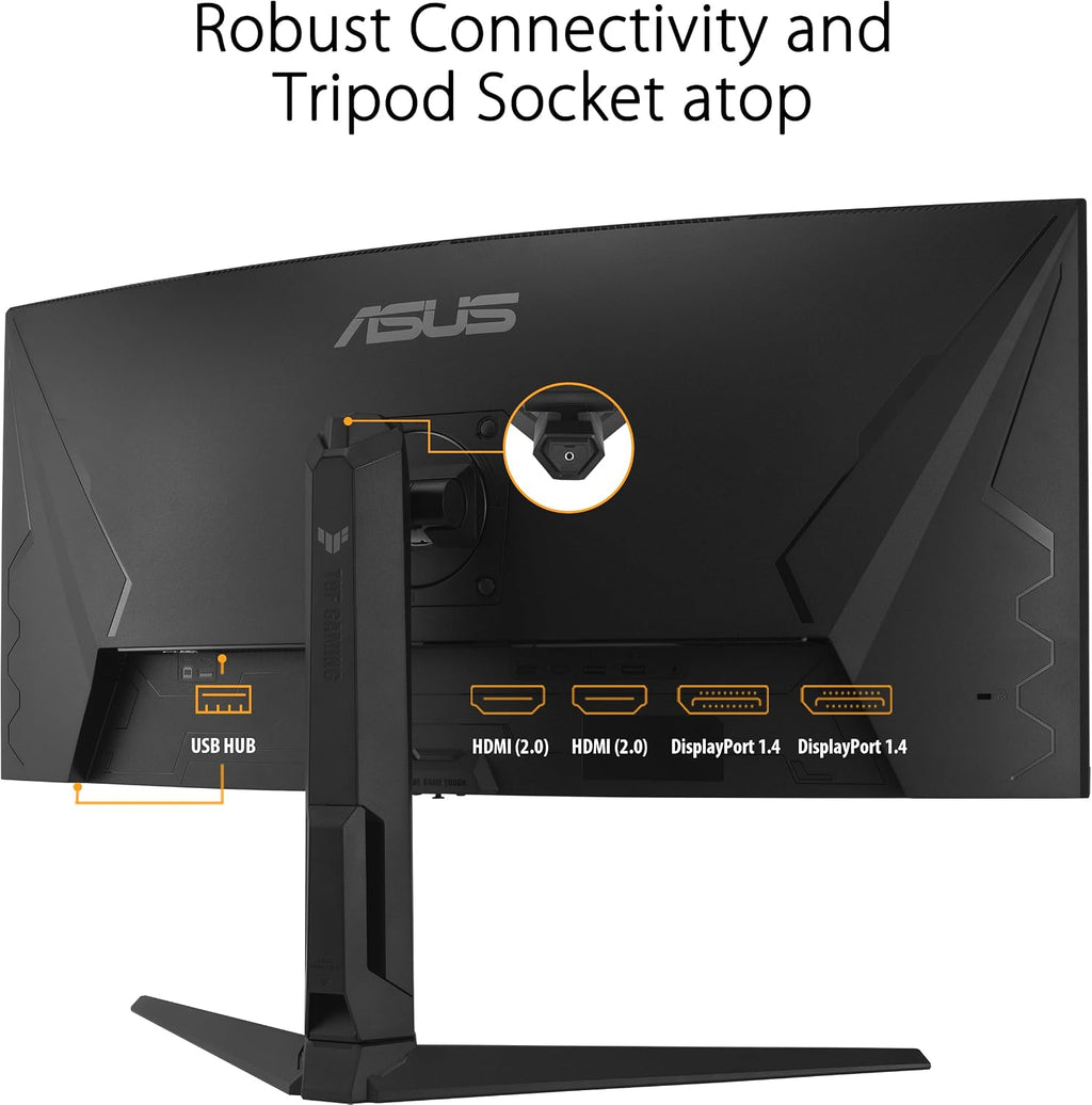ASUS TUF Gaming 34' 1440P 1500R Curved Monitor (VG34VQL3A) - QHD (3440 x 1440), 180Hz, 1ms, Extreme Low Motion Blur, Freesync Premium Pro, 125% sRGB, DisplayHDR 400, Height Adjustable, 3 year warranty