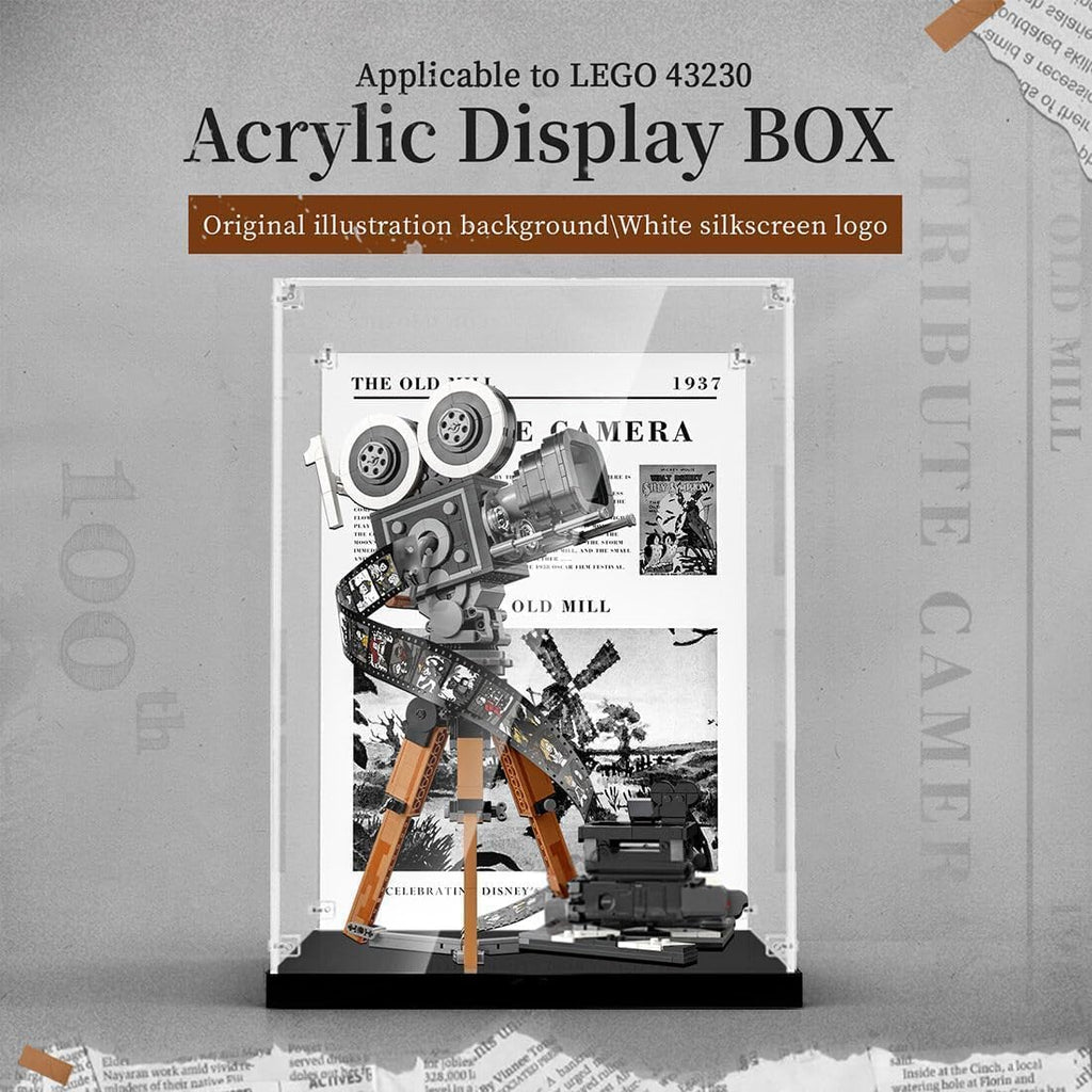 Acrylic Display Case for Lego 43230 Disney Camera Walt Disney Tribute, Dustproof Display Box Compatible with Lego 43230 - Model Not Included (Style D)