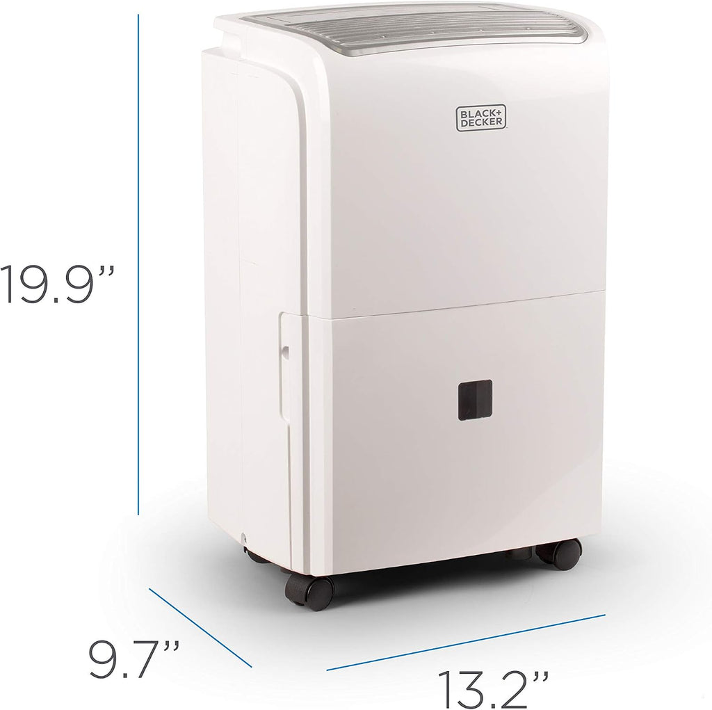 BLACK+DECKER 30-Pint Dehumidifier | Portable Dehumidifiers for Home | Energy Star Safe | Quiet Dehum | In Room Dehumidifying Machine | BDT30WTA