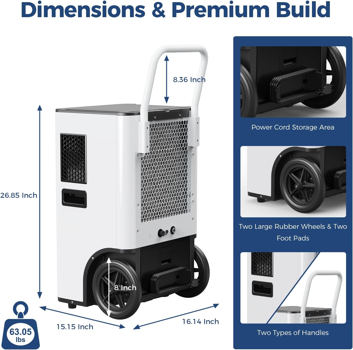ALORAIR 170 PPD Commercial Dehumidifier with Pump & Drain Hose, LGR Tech Industrial Dehumidifiers, for Water Damage Restore, Basements, Large Space, 6 Years Limited Warranty, Sentinel Elite 80X