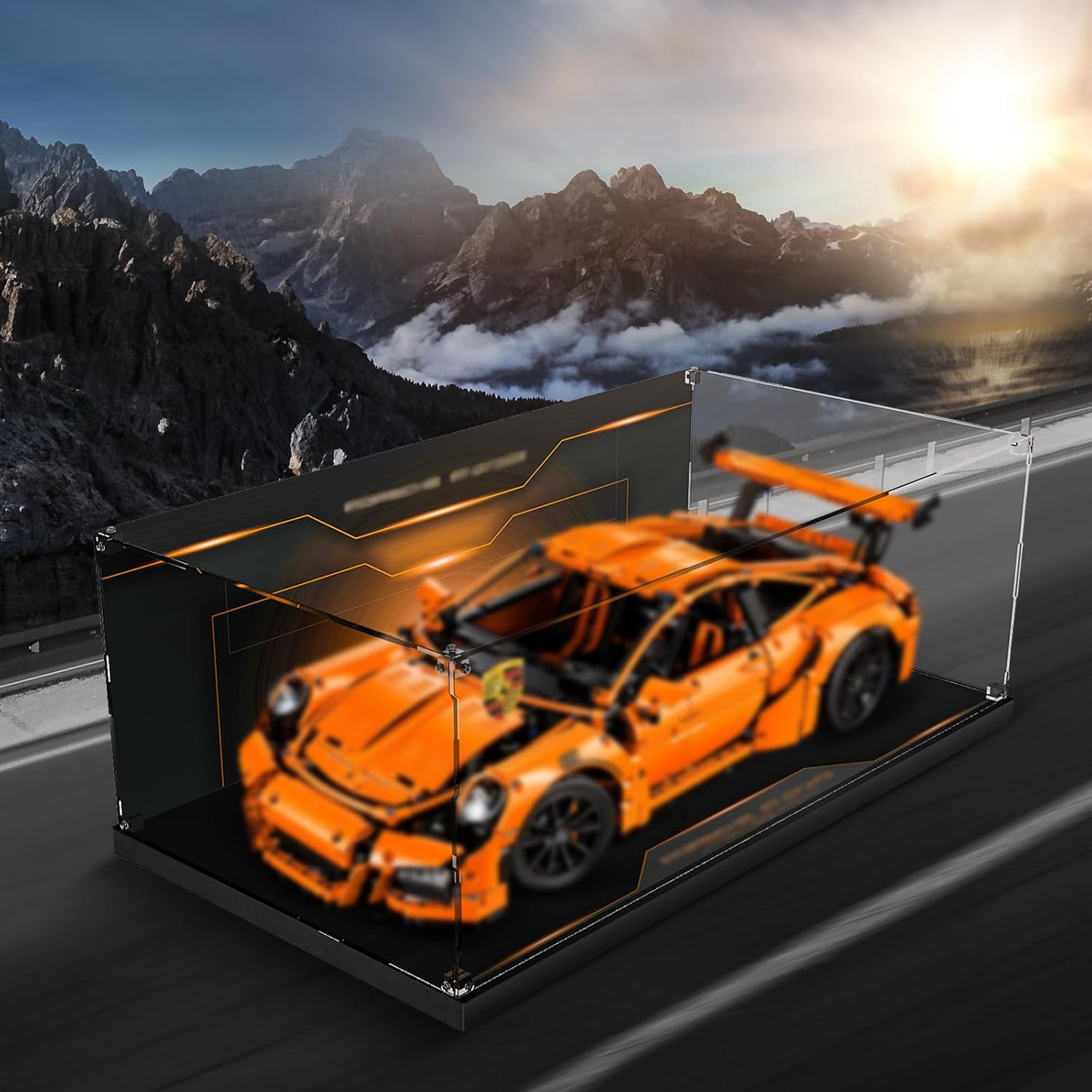 Acrylic Display Case for Lego 42056 Porsche 911 GT3 RS Car Model Building Kit, Dustproof Clear Display Box(The Model NOT Included)