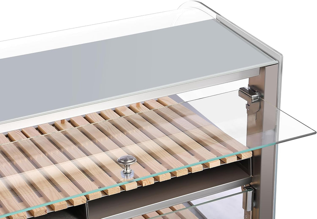 KoolMore 40 in. Glass Countertop Dry Bakery Display Case with Two Shelves and Bamboo Trays