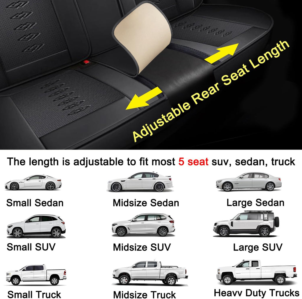 Car Seat Covers 5 Seats Fit for Mazda CX-30 2020-2024 2025,Waterproof Leather Seat Covers,Airbag Compatible,Car Seat Protectors Interior Sets(5PCS with Pillows,Black)