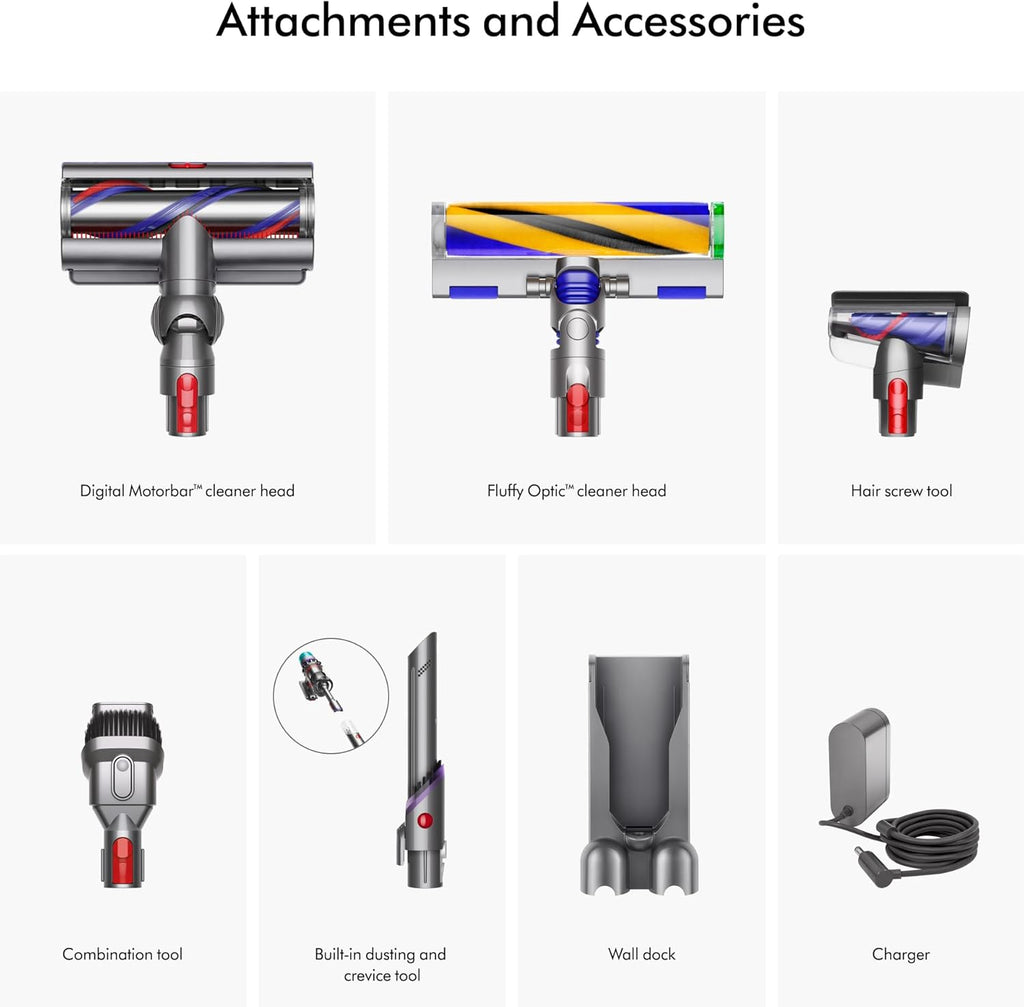 Dyson Gen5detect Cordless Vacuum, 280AW, 3 Power Modes, Up to 70 Minutes,² Illumination Reveals dust, HEPA Filtration, All Floor Types