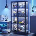 63' H Display Cabinet with Glass Doors,Display Case with LED Sensor Lights,Glass Display Cabinet with Adjustable Shelves and Feet,Display Cabinets for Living Room/Bedroom/Kitchen