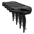 Conair Hair Dryer Style&Shine Natural Crystal Collection,1875W Hairdryer,3 Heat Settings,2 Speeds,Blow Dryer with Concentrator Attachment,Ionic&Hematite-Infused Ceramic Technology,Black,(Pack of 4)