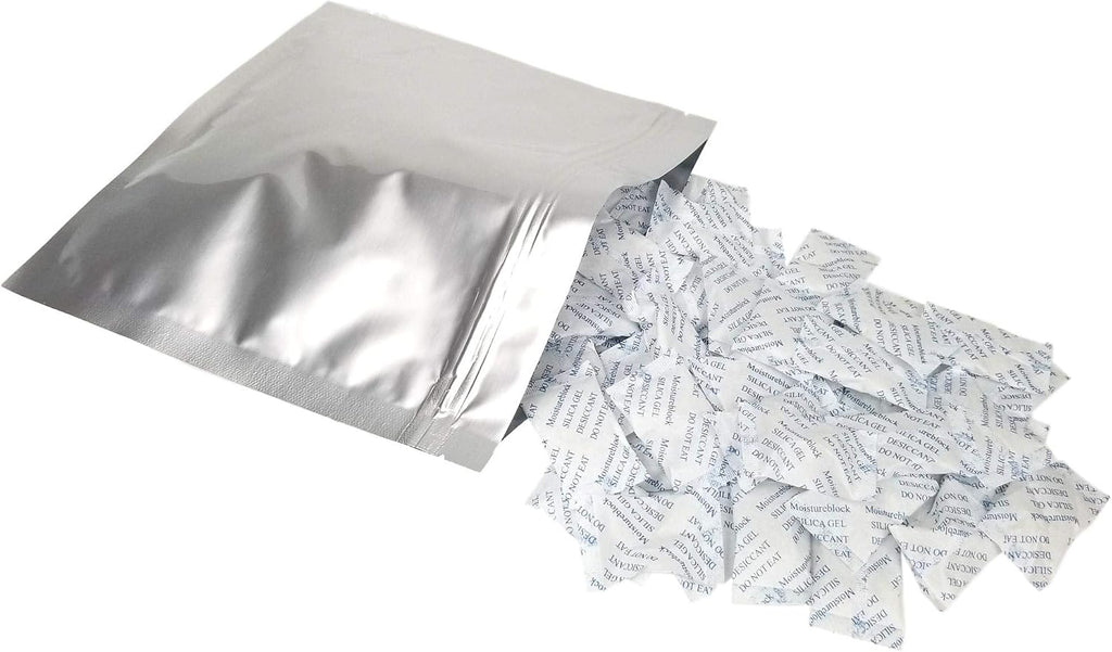 Silica Gel Desiccant 10 Gram - No Shelf-Life - Foil-Packed Moisture Absorbers Silica Bead Dehumidifiers Condensation Moisture Corrosion Rust Prevention for Food Storage Gun Safes Closets (1200)