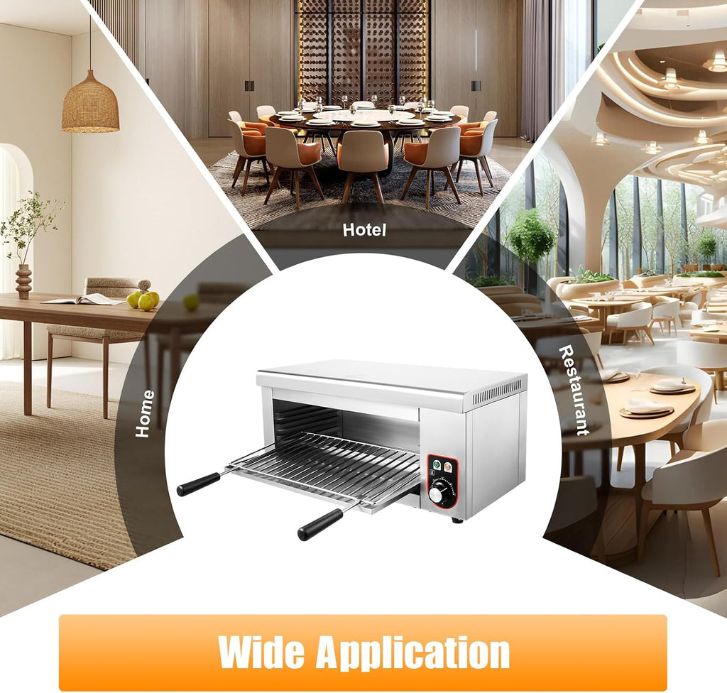 Electric Cheese Melter, 110V/60Hz Barbecue Grill, Height Adjustable, Stainless Steel Kitchen Gadgets and Appliances for Melting Cheese, Grilling Sandwiches, Burgers, Grilling Steaks (US Plug)