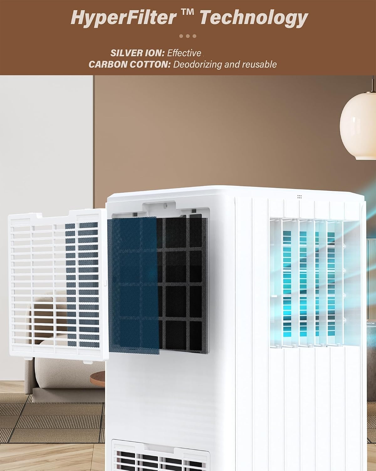 Portable Air Conditioners, 8000 BTU Air Conditioners for Room Up to 350 Sq. Ft. 3-IN-1 Portable AC Unit with Fan/Dehumidifier/24H Timer/Remote Control & Windows Kit, White