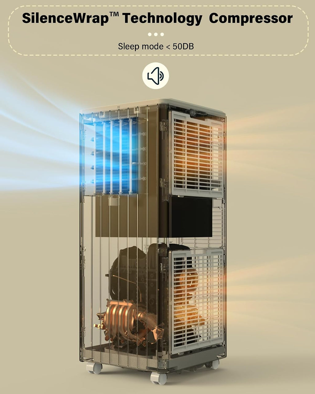 8,000 BTU Portable Air Conditioners 4-In-1 Drainage-free Standing AC Unit for Bedroom up to 350 sq.ft, with Cool, Dehumidifier & Fan Modes, Remote Control, 24H Timer, Sleep Mode, Window Kits