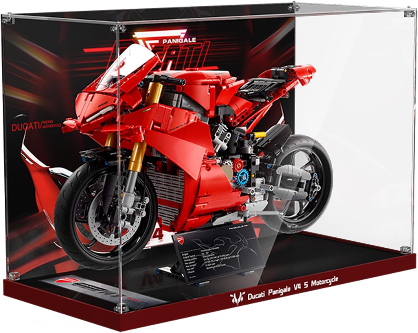 Acrylic Display Case for Lego 42202 Ducati Panigale V4 S; ONLY Display Case, The Model NOT Included