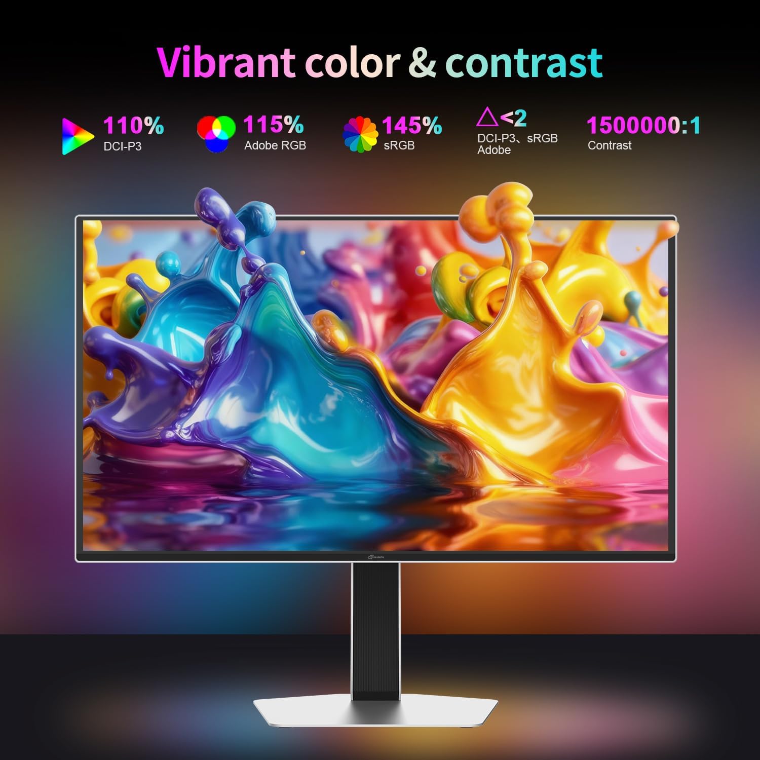 ArcticPro Monitor 27inch QD-OLED Gaming Monitor, 240Hz, 0.03ms(GtG), QHD 2560x1440p, 145% sRGB, Height Adjustable Vertical/Horizontal Rotating, HDMI*2, DP*2, Built-in Speakers*2, 1500000:1 Contrast