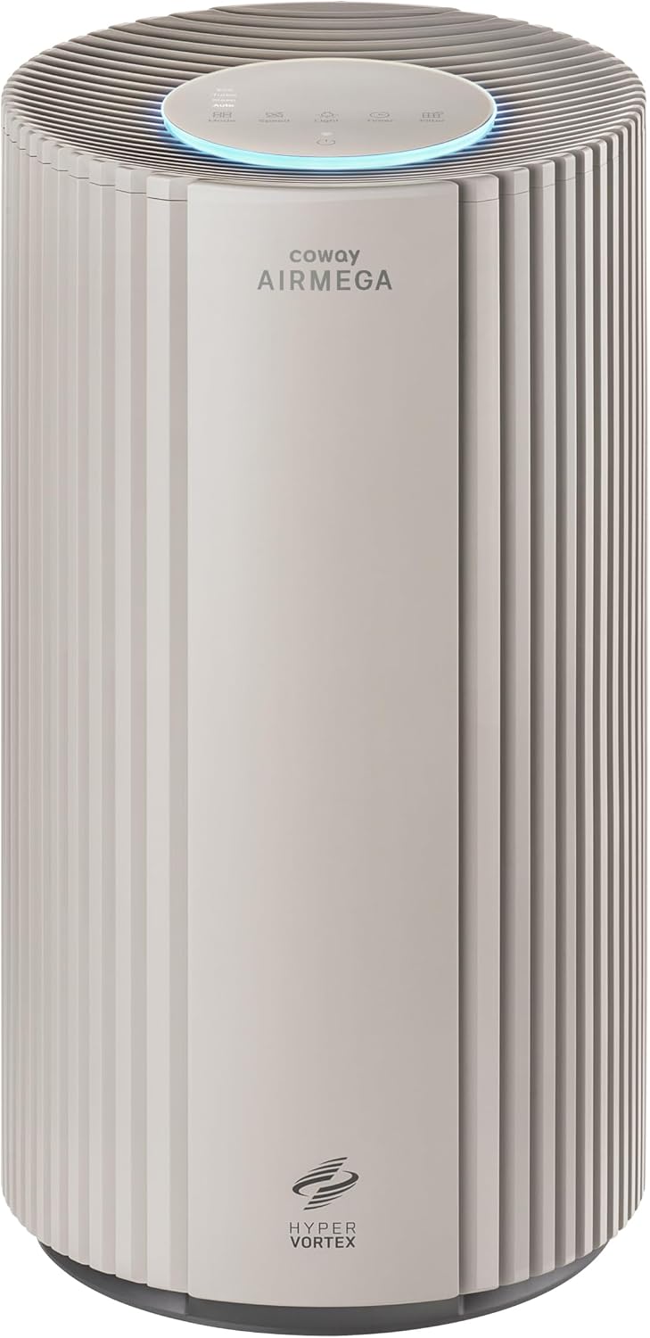 COWAY Air Purifier for Large Room Whole Home Up to 2,640 ft², HEPA Filter for Smoke, Allergen, Pet Dander, Odor, PM 10 AQI, Turbo Eco Mode, Timer, Energy Star, 3yr Warranty, Airmega 350 Beige
