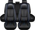 Leather Seat Covers for Lexus LS 460 2007-2017,Premium Car Seat Covers Full Set,Waterproof Car Seat Protectors with Airbag,Comfort Interior Cover Seats for Cars(Black+Blue)