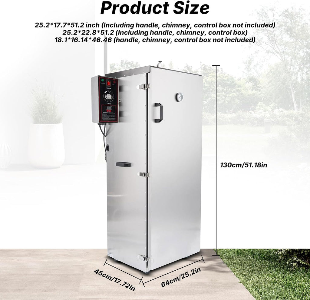 HAKKA Commercial Electric Smoker, Vertical Smoke Oven 8 Racks for BBQ Grill Outdoor Indoor Home Cooking Pastrami, Sausage, Bacon, Smoked Chicken, Smoked Pork (DSH-S50B)