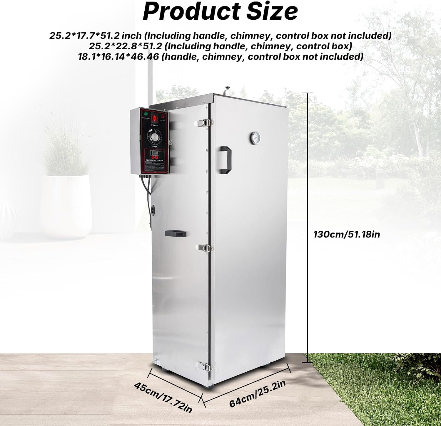 HAKKA Commercial Electric Smoker, Vertical Smoke Oven 8 Racks for BBQ Grill Outdoor Indoor Home Cooking Pastrami, Sausage, Bacon, Smoked Chicken, Smoked Pork (DSH-S50B)
