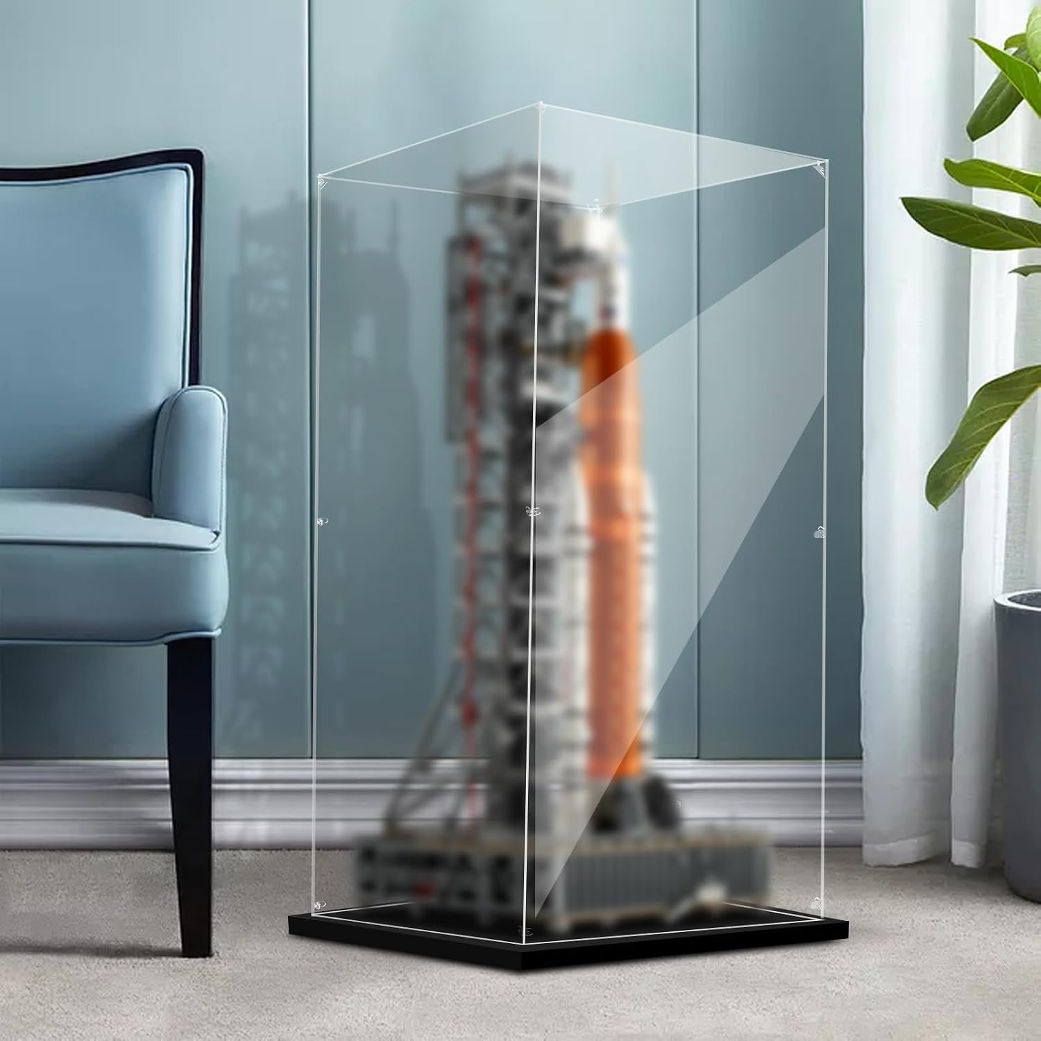 Display Case for Lego 10341 NASA Artemis Space Launch System, 13.77x12.99x29.52inches (35x33x75cm), Protect Your Collectibles from Dust with a Clear Showcase