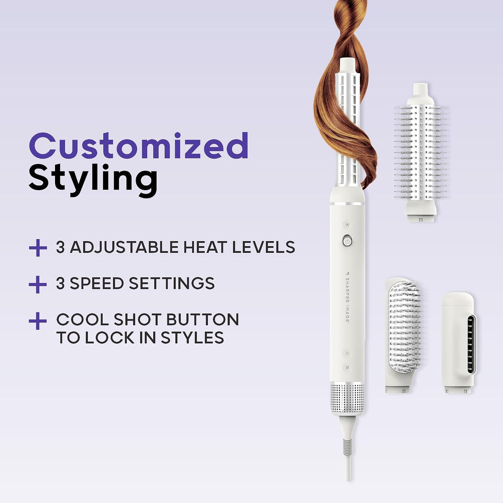 Sharper Image Revel 6-in-1 Multi-Styler, Ionic Hair Dryer Brush, Air Wrap Curling Wand, Detangler, Volumizing, Smoothing & Straightening Tools, Hair Accessories for Women for Salon Results at Home
