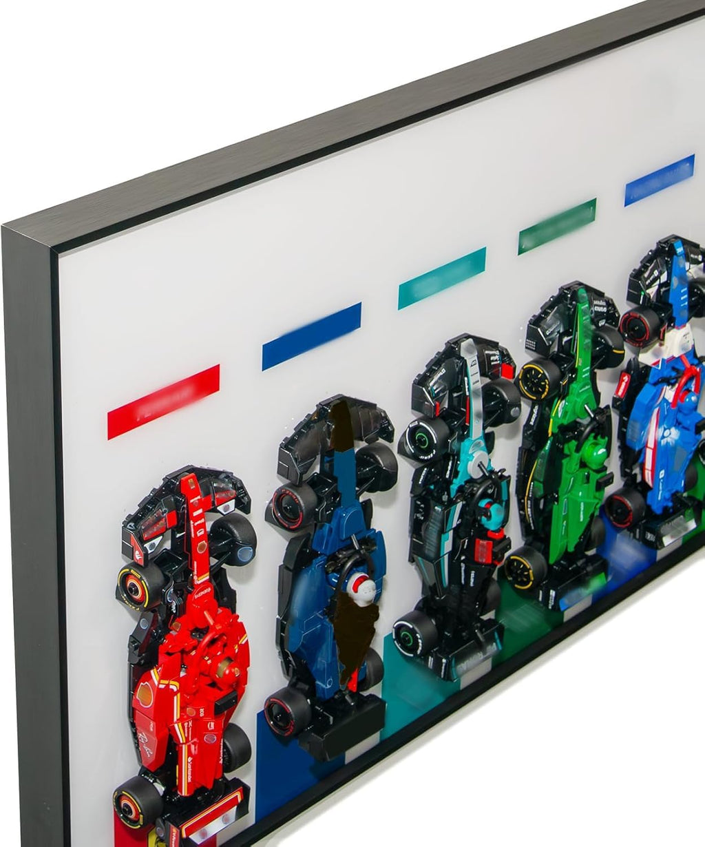 WETCEAOM Display Wallboard Compatible with Lego Speed Champions 10-Car 66802 Display Frame Wall Mount(with Hook), Wall Art- Ideal Compatible with Lego Car Wall Mount Display (Model Not Included!)