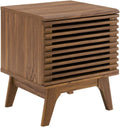 Modway Render Mid-Century Modern 19' Vinyl Record Display Stand in Walnut, 19 Inch