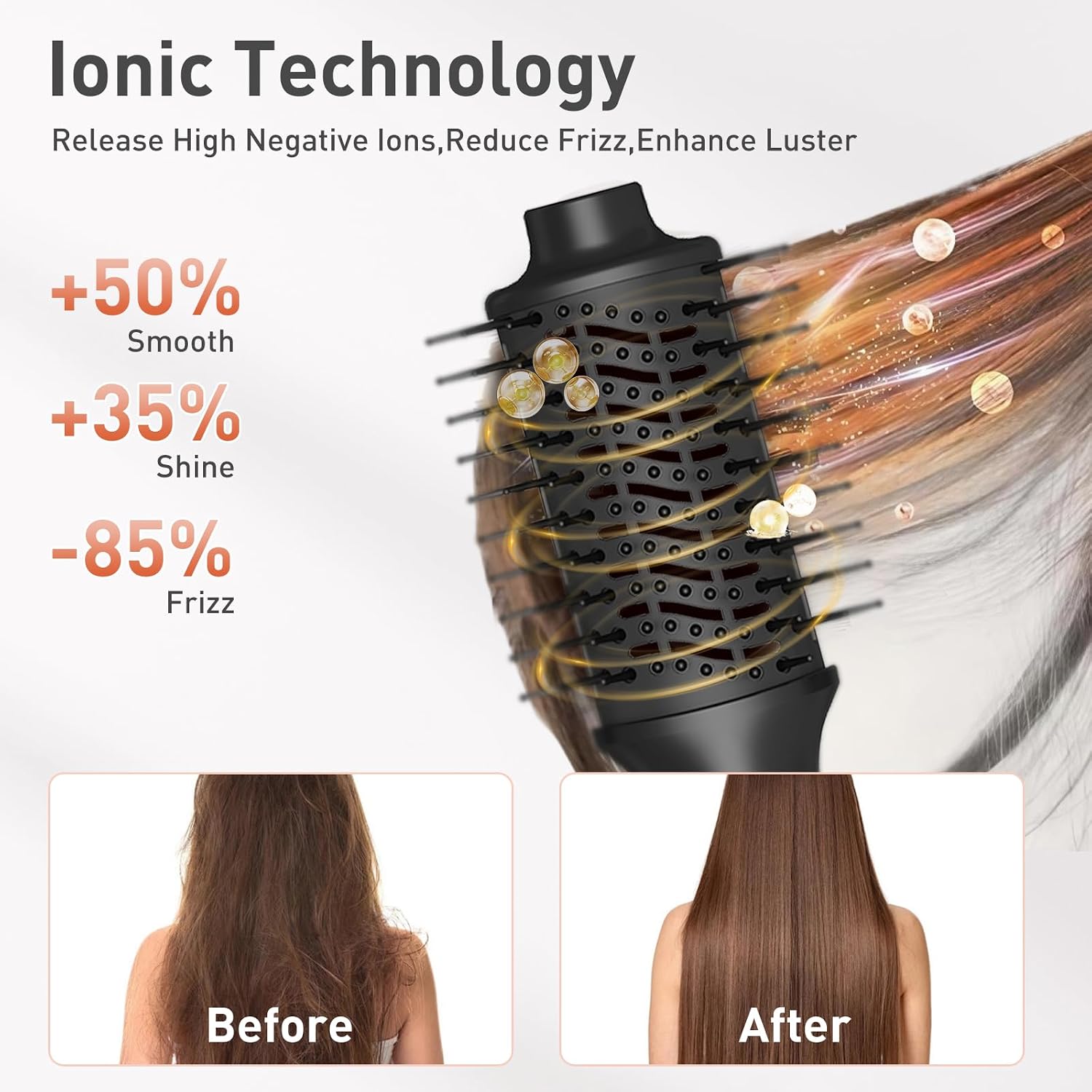 TANSHINE 5 in 1 Professional Hair Dryer Brush & Multi-Styler with 110,000 RPM,Ionic Powerful Blow Dryer Brush Set for Curling,Straightening,Volumizing,Fast Drying,Auto Wrap Curls Hot Air Styler,Black