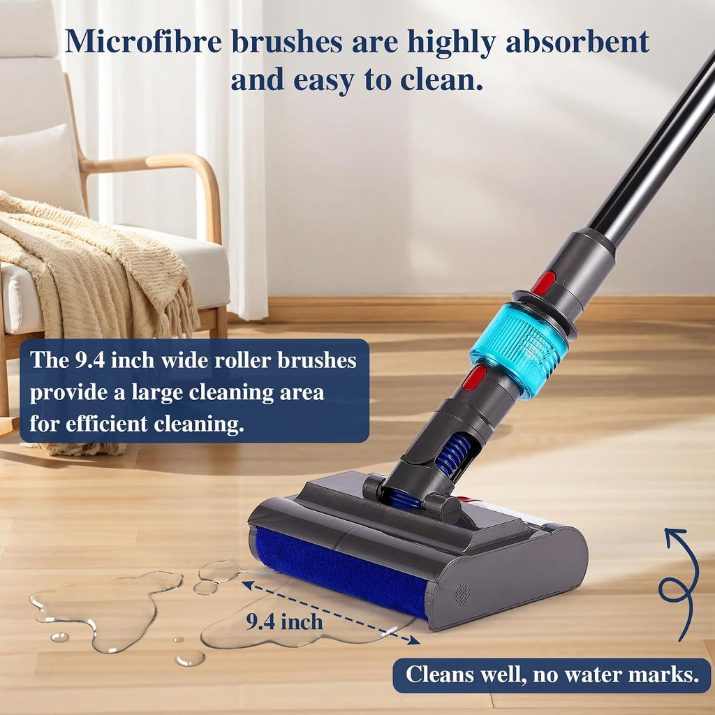Original Electric Wet Dry Mopping Head Compatible with Dyson Submarine V15 V8 V7 V10 V11, Quick-Release Dyson Mop Head Attachment with LED, Water Tank and Roller Brush