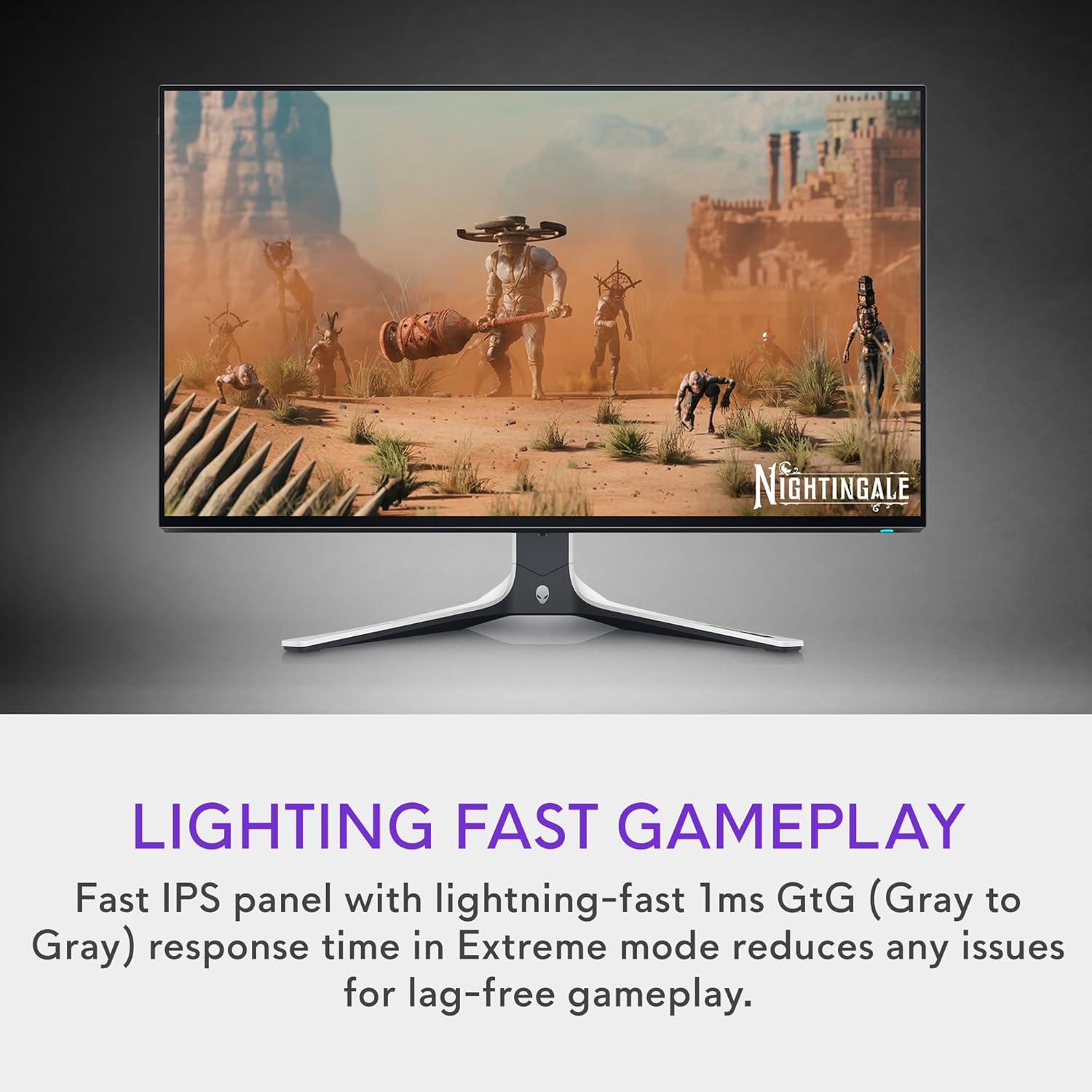 Alienware AW2723DF Gaming Monitor - 27-inch (2560 x 1440) 240Hz Display (DP 1.4), 1ms Response Time, NVIDIA G-Sync, Preset OSD Modes, Height/Tilt/Swivel/Pivot Adjustability - Lunar Light