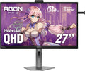 AOC Agon PRO AG276QSG2 27' Gaming Monitor, 2560x1440 QHD, 360Hz, 1ms, NVIDIA G-SYNC Pulsar, R5 HDR, IPS Panel, Ambient Adaptive Sensor, HDMI 2.1, DisplayPort, Built-in Speakers & Headphone Holder
