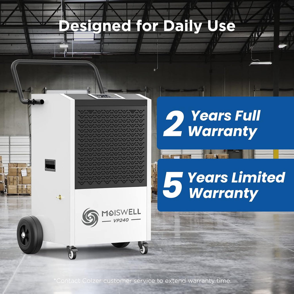 240 Pints Commercial Dehumidifier with Pump and Drain Hose for Basements and Large Spaces up to 8,500 Sq Ft, 5-Year Warranty