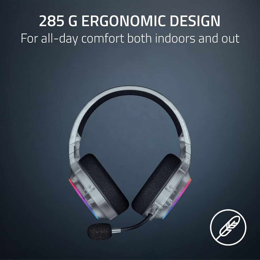 Razer Barracuda X Chroma Wireless Gaming Headset: 2.4GHz Wireless & Bluetooth - Lightweight - RGB - 40mm Drivers - Cardioid Mic - 70 Hr Battery - For PC, Mac, PS5, Switch 2, Smartphone - Phantom White
