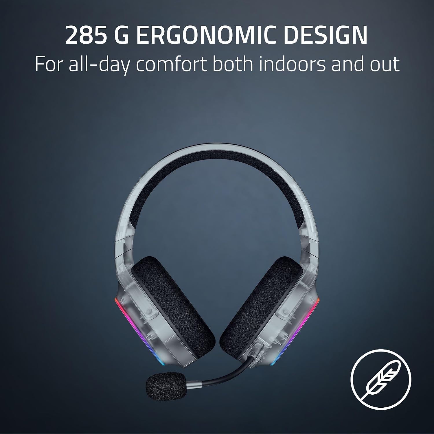 Razer Barracuda X Chroma Wireless Gaming Headset: 2.4GHz Wireless & Bluetooth - Lightweight - RGB - 40mm Drivers - Cardioid Mic - 70 Hr Battery - For PC, Mac, PS5, Switch 2, Smartphone - Phantom White