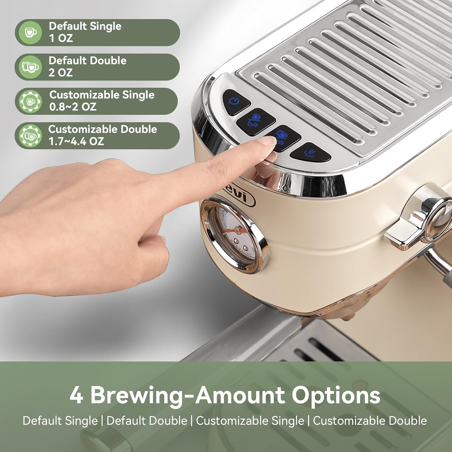 Gevi 20 Bar Espresso Coffee Machine with Burr Grinder Set | 35 Precise Grind Settings | Milk Frother for Latte Cappuccino | Professional Home Barista Kit | Gift for Coffee Lovers