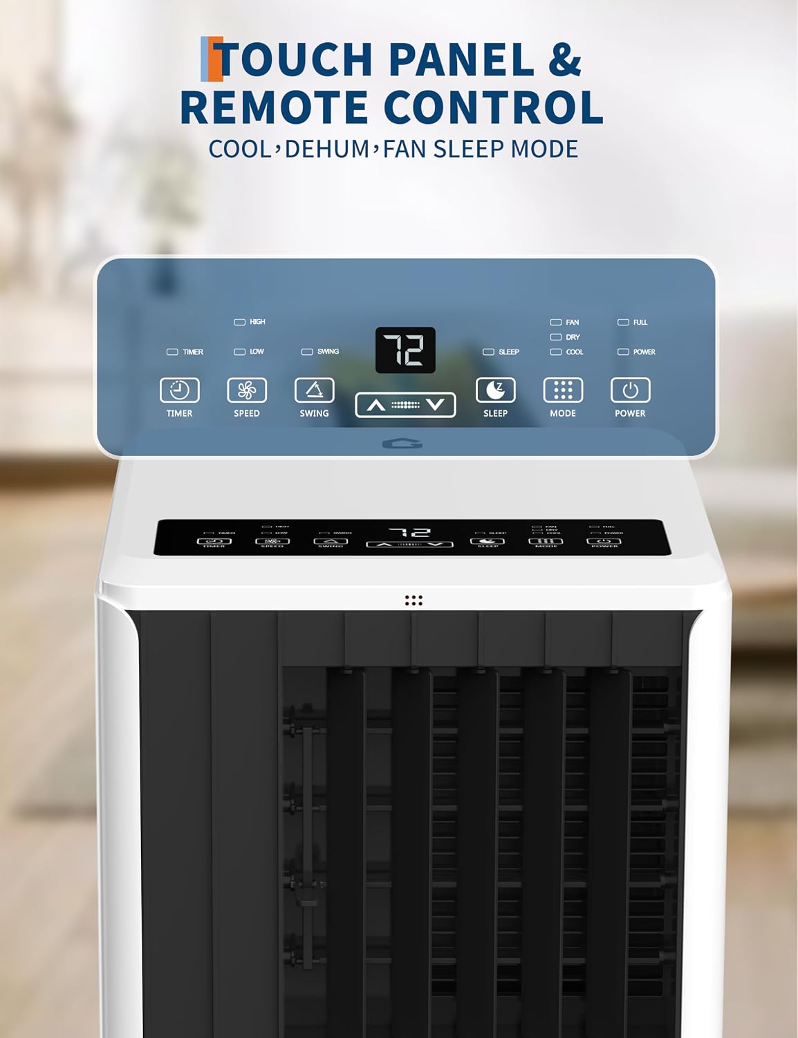 8,000 BTUs Portable Air Conditioner, 3-in-1 AC Unit with Fan, Dehumidifier, Air Conditioner for Bedroom Cools Rooms Up to 350 Sq.Ft, Indoor Quiet AC Unit, Easy Installation Kit Included, Grey