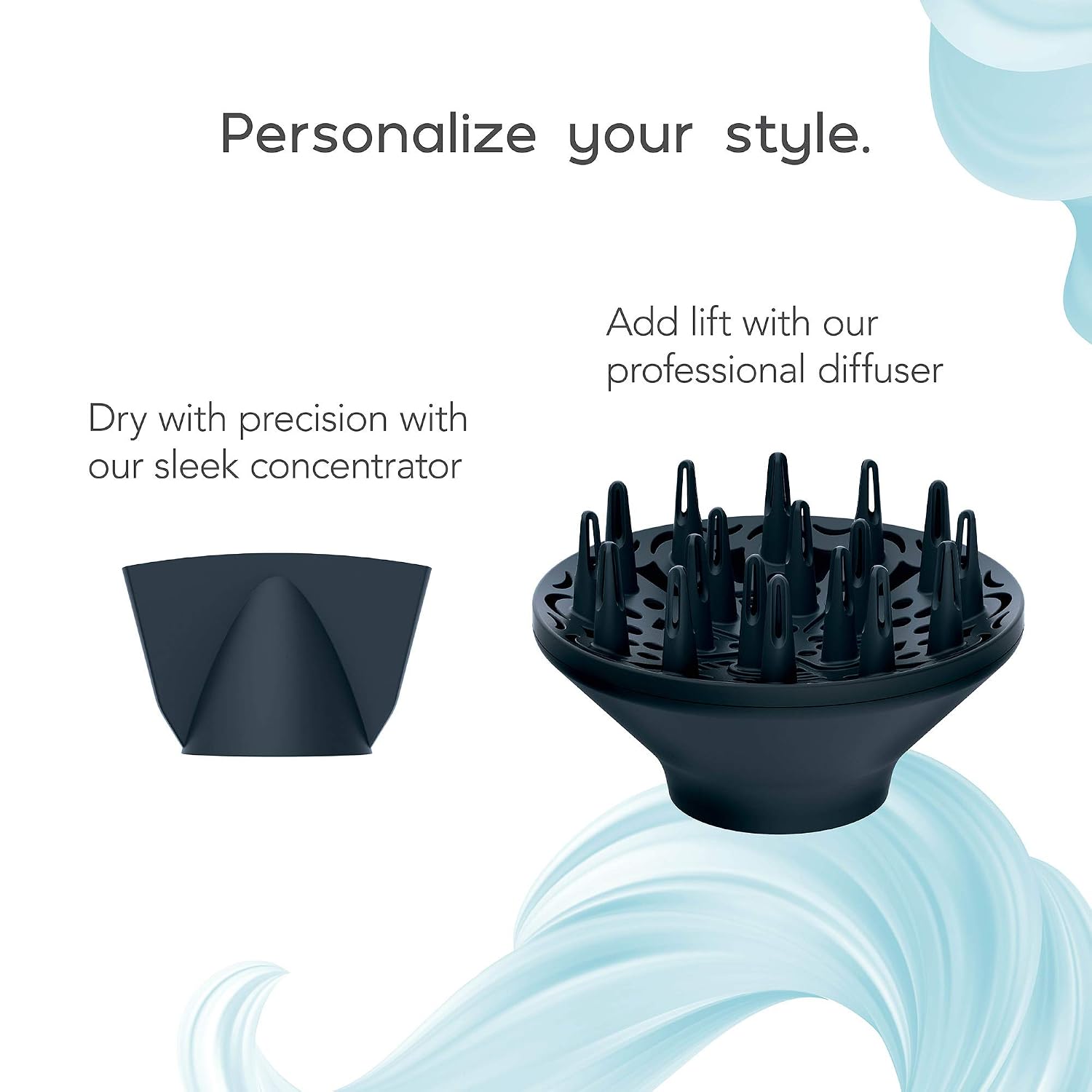 Infiniti PRO CONAIR SmoothWrap Hair Dryer,Blow Dryer with Diffuser and Concentrator Attachments,Advanced Plasma and Ceramic Technology for Less Frizz,More Volume-and Body,Mint,(Pack of 2)