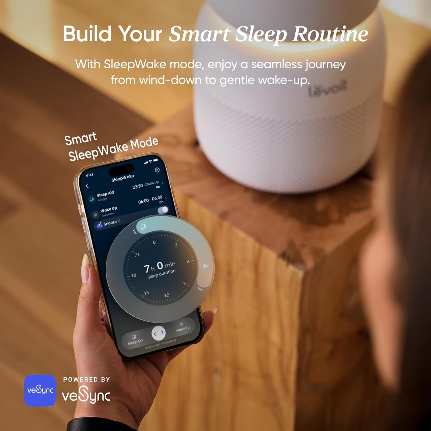 LEVOIT Air Purifier for Home Bedroom with HEPA Filter, White Noise Sound Machine and Blue Light-Safe Night Light Support Better Sleep, AHAM VERIFIDE, 5 Air Quality Monitor, Smart WiFi, Sprout