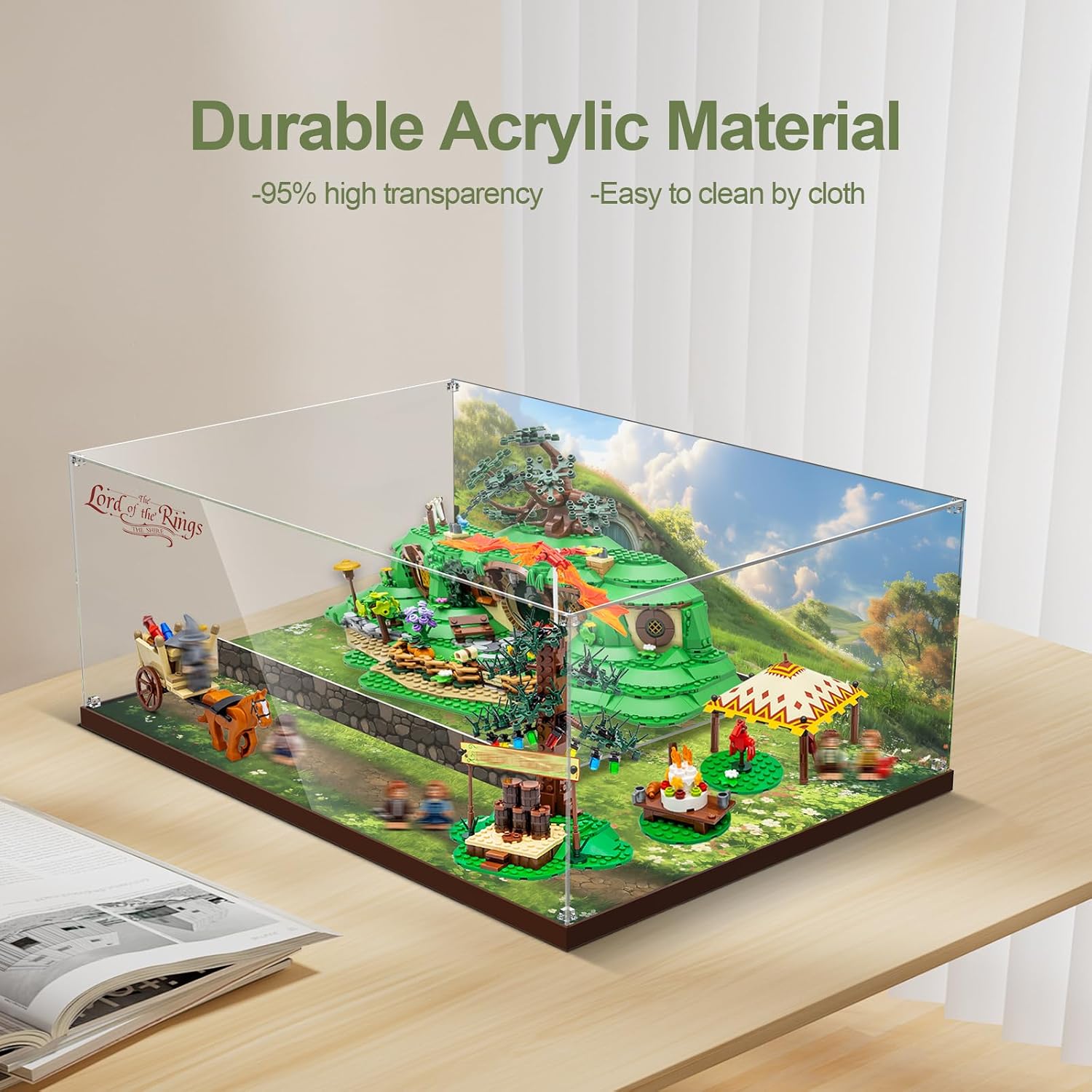 Clear Acrylic Display Case for Lego 10354 The Lord of The Rings: The Shire– Dust-Proof Protective Showcase Box (Lego Set NOT Included)
