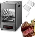 1700W Smokeless Electric Steak Broiler, Portable Indoor BBQ Grill with Timer & Temp Controller, Stainless Steel Steak Cooking Machine for Meat Burger Pizza (1 Grill+1 Tray+1 Clip),B
