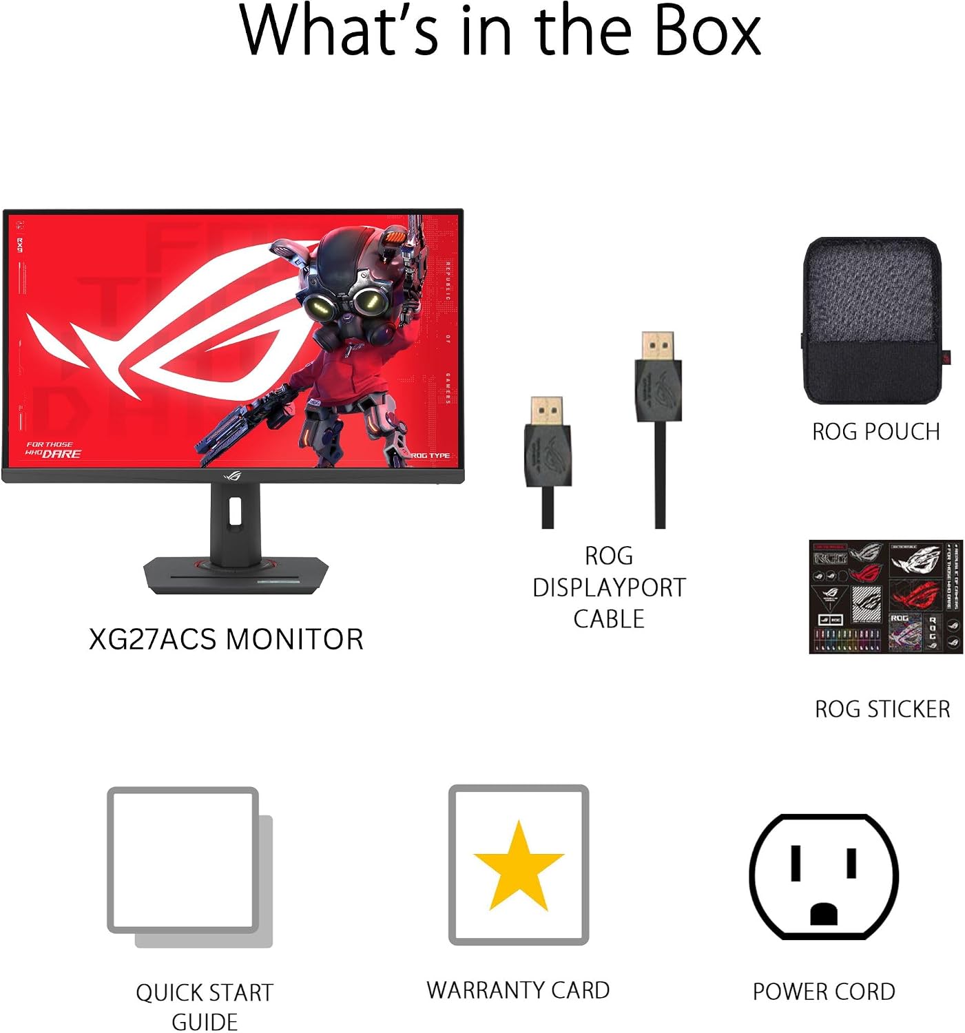 ASUS ROG Strix 27' QHD (2560x1440) HDR400 USB-C Gaming Monitor (XG27ACS), 180Hz,1ms, Fast IPS, 133% sRGB, Extreme Low Motion Blur Sync, G-Sync Compatible, DisplayWidget, Tripod Socket, 3 Year Warranty