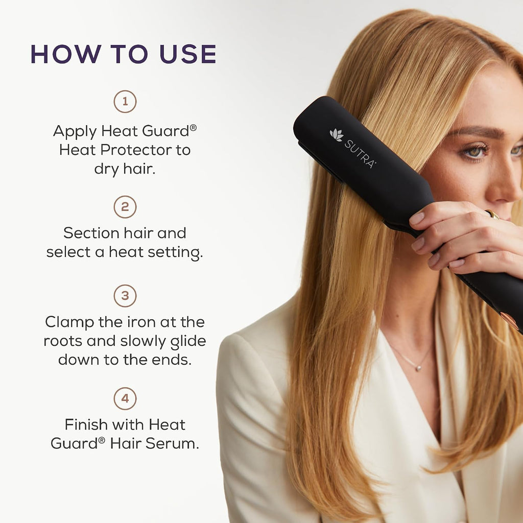 Sutra Professional IR2 Flat Iron - Ionic Infrared Hair Straightener with Adjustable Temperature, Auto Shut-Off & Swivel Cord - Straight Iron for Straightening Hair - Rose Gold Titanium Plate