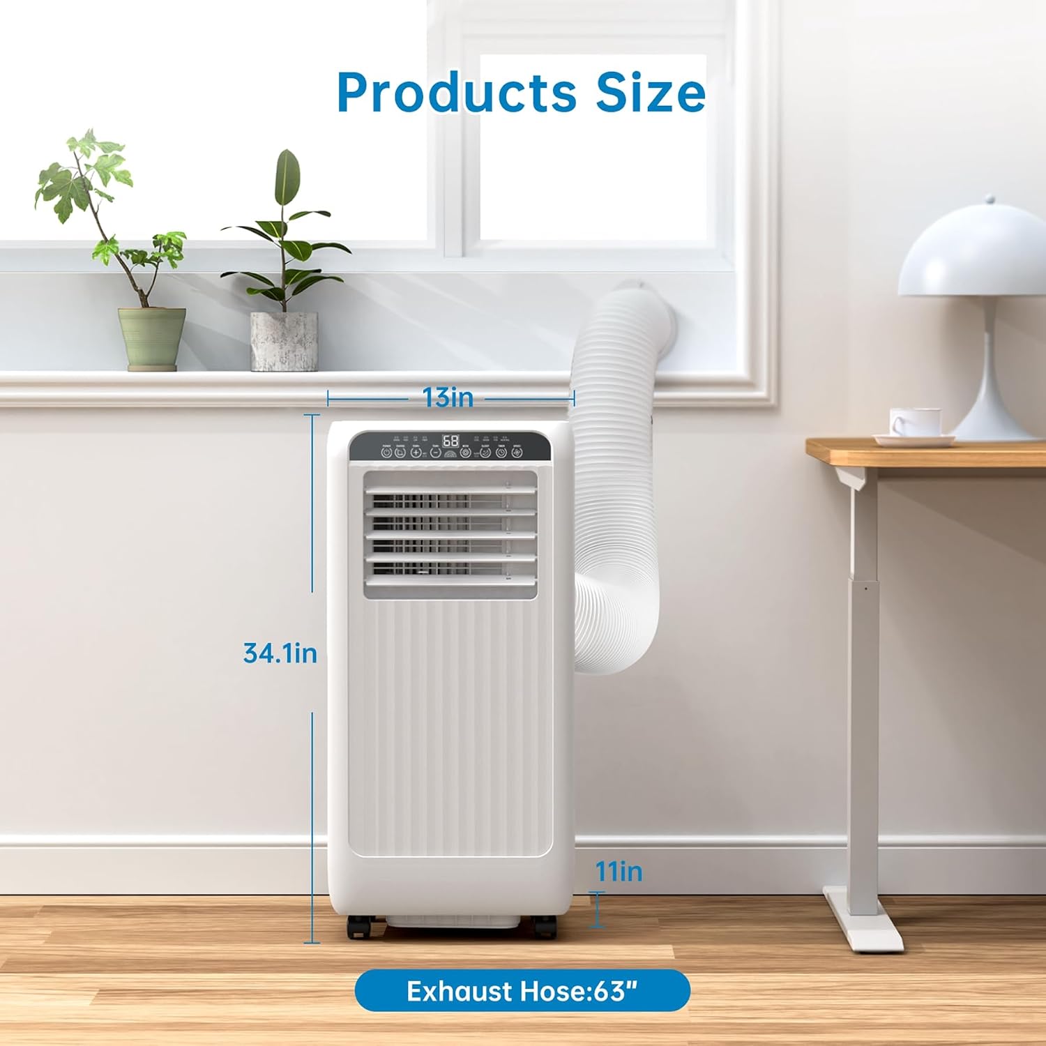 GarveeTech 8000 BTU Portable Air Conditioner, 3 in 1 AC Unit for 350 Sq.Ft. with Built In Dehumidifier, 2 Speed Fan, Timer, Remote, Led Display, Small Air Cooler for Bedroom RV, White