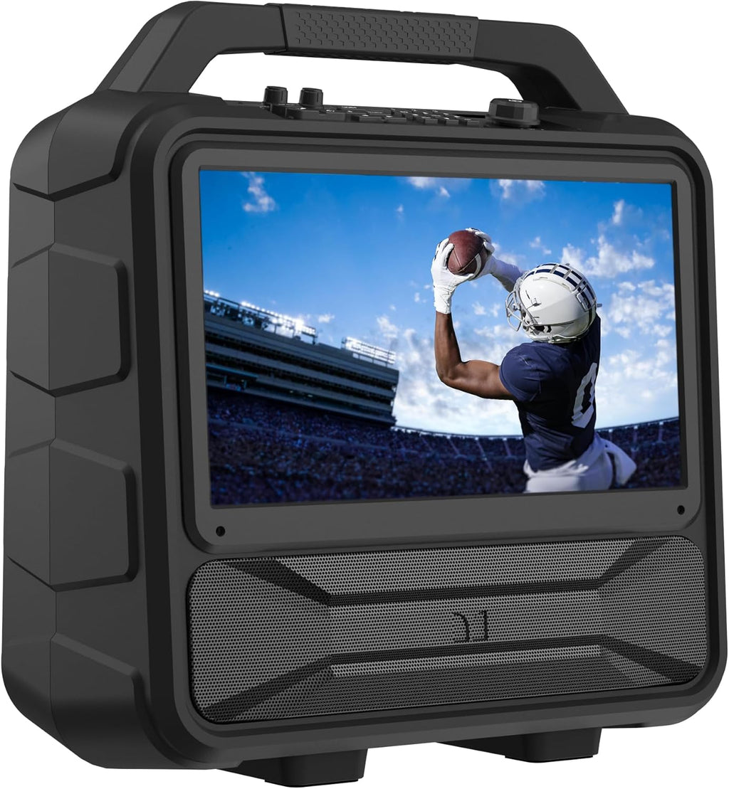 Monster Vision 2 | Portable Entertainment System with 15.6' 1080p Display & 60W Speakers | up to 25 Hours of Playtime | Dual HDMI Ports | Includes USB-C to HDMI Cable | ATSC Tuner for Portable TV use