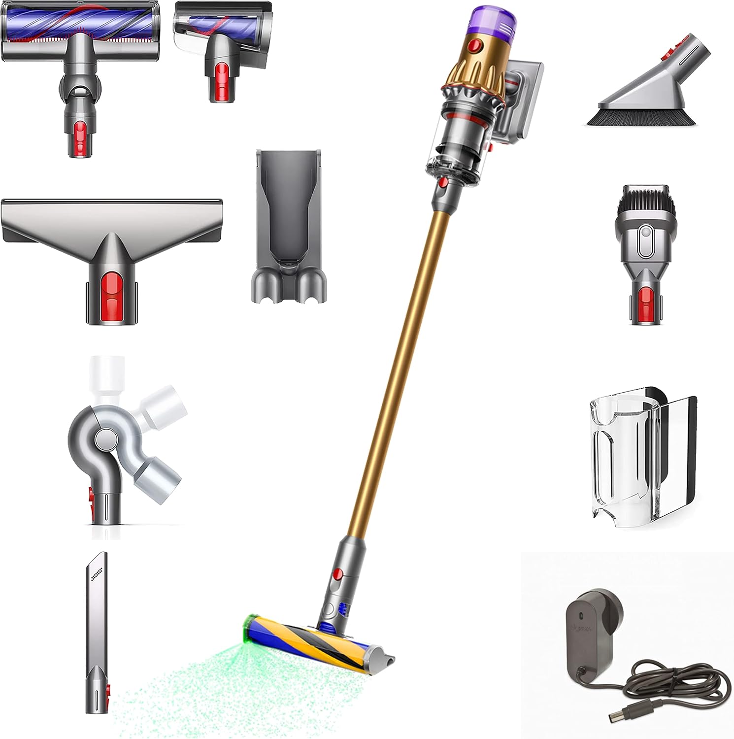 Dyson V12 Detect Slim Absolute Cordless Stick Vacuum Cleaner, Yellow/Nickel
