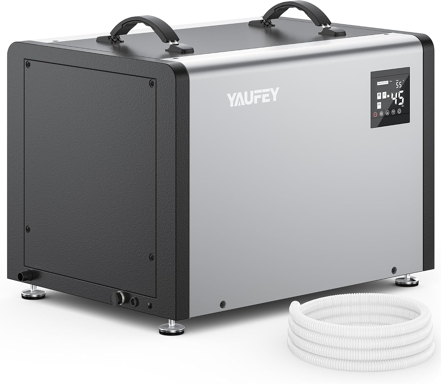 Yaufey 125 Pints Commercial Dehumidifier with Drain Hose for 6500 Sq.Ft. Crawl Space, Basement, Industrial, 10-90% RH Humidity Control, 24/7 Running Continuous Drainage, TUV Certified, 5-Yr Coverage