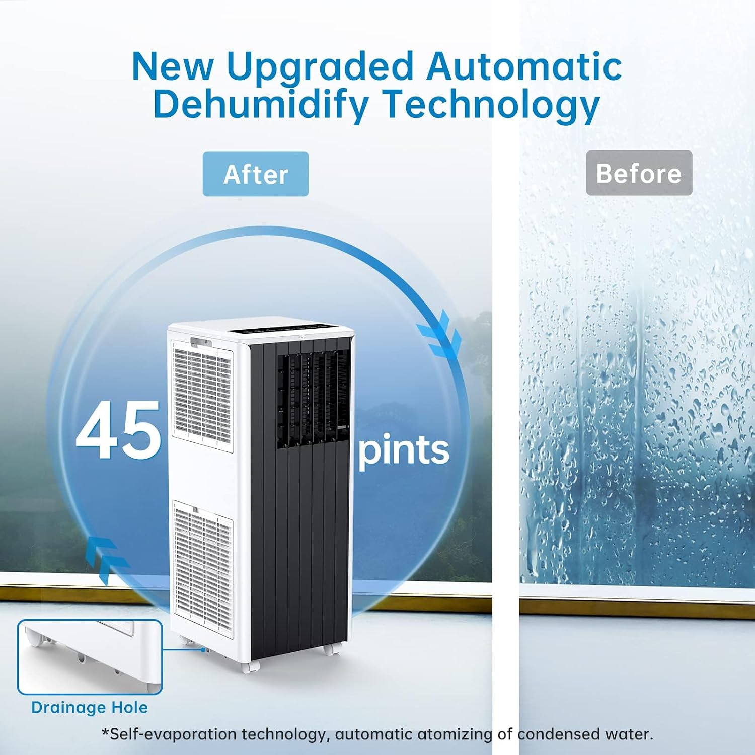 3 in-1 Portable A3 in-1 Portable Air Conditioner - 8,000 BTU for Rooms Up to 350 Sq.Ir Conditioner - 8,000 BTU for Rooms Up to 350 Sq.Ft, Cooling & Fan Modes, 24-Hour Timer, Sleep Mode, Remote Control