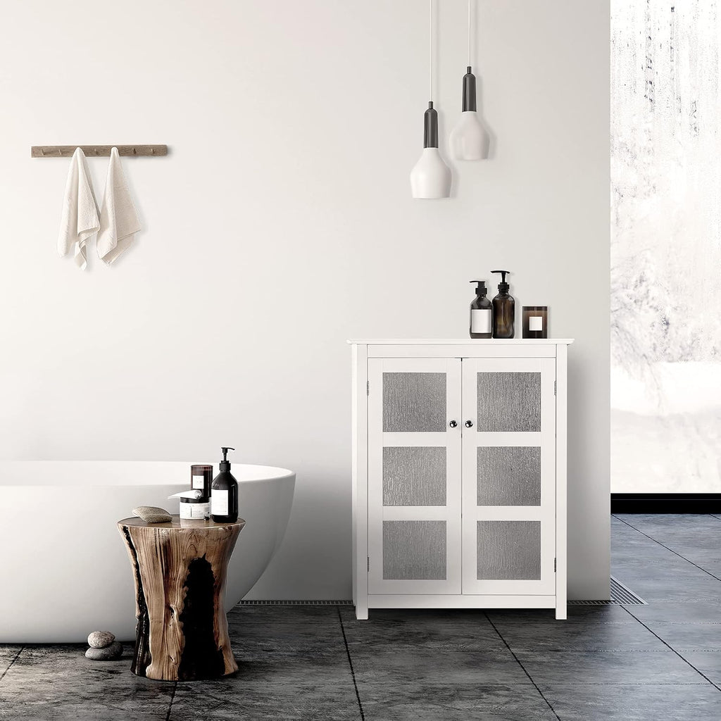 Teamson Home Conner Two-Door Floor Storage Cabinet, White