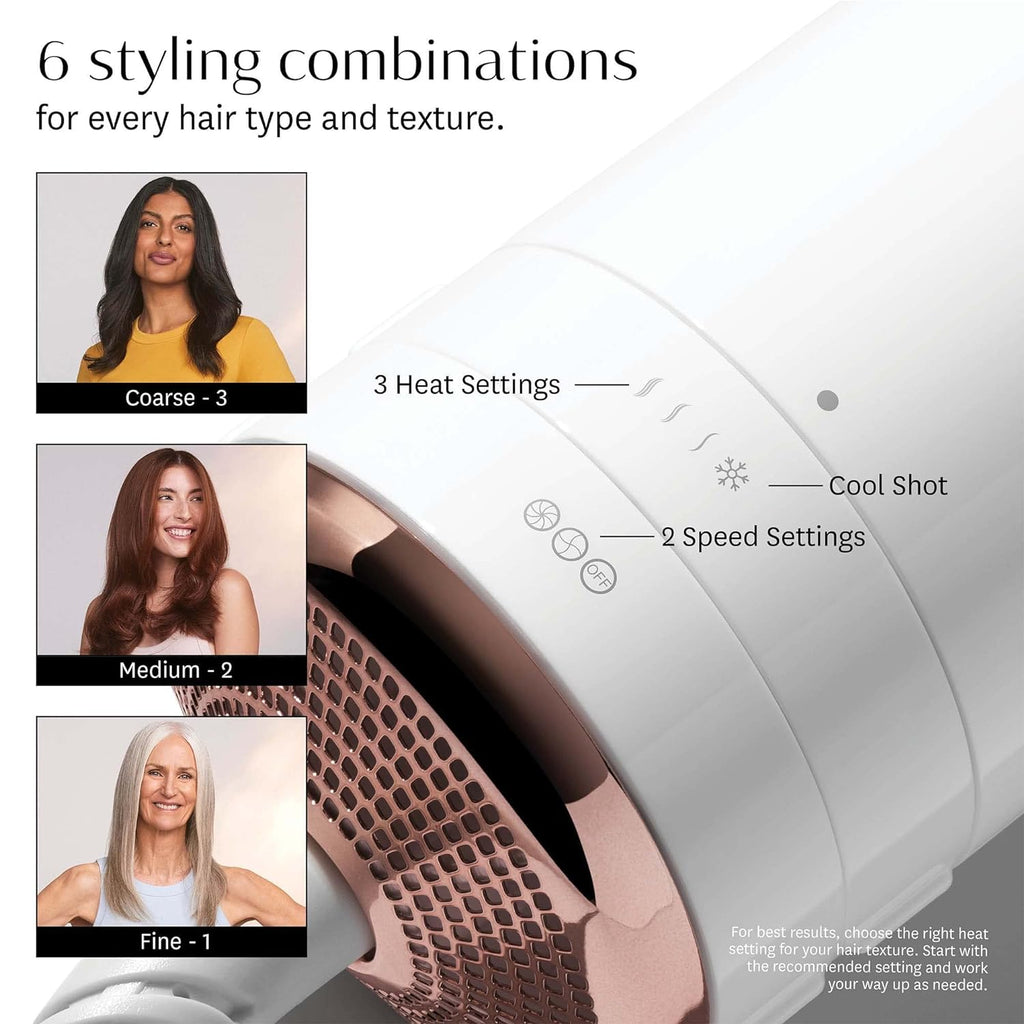 T3 AireBrush One Step Smoothing and Volumizing Hair Blow Dryer Brush, for Fast Drying and Styling with Multiple Heat and Speed Settings, Ceramic and Cool Shot